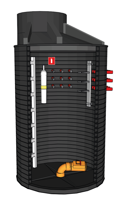 Колодец кабельный универсальный (ККУ) с автоматической системой пожаротушения (АСП)