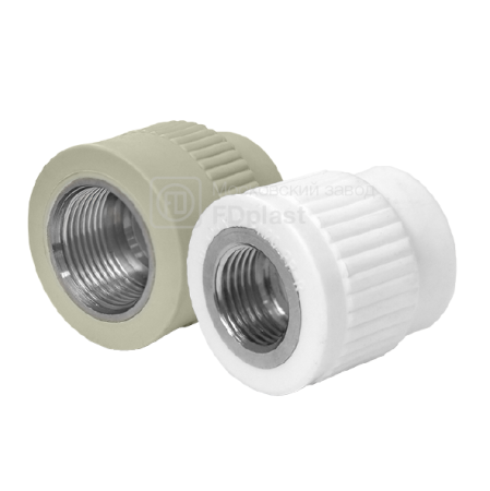 картинка Муфта комбинированная с внутренней резьбой FDplast PN25 20х1/2'' серая от завода FDPLAST 