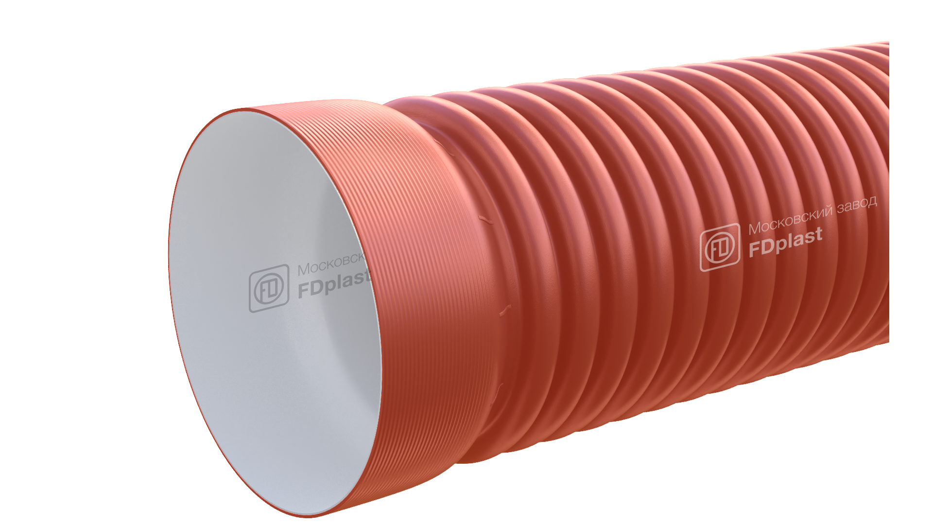 Труба гофрированная ПЭ без раструба FDplast SN6 - SN7 OD/ID 368/315 мм рыжая