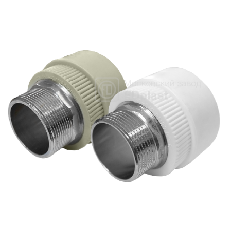 картинка Муфта комбинированная с наружной резьбой FDplast PN25 20х1/2'' серая от завода FDPLAST 