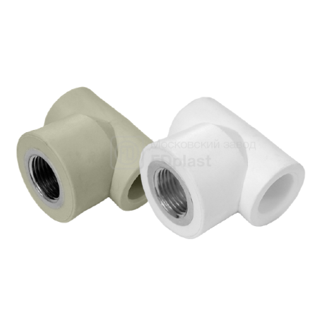 картинка Тройник комбинированный с внутренней резьбой FDplast PN25 20х1/2'' мм серый от завода FDPLAST 