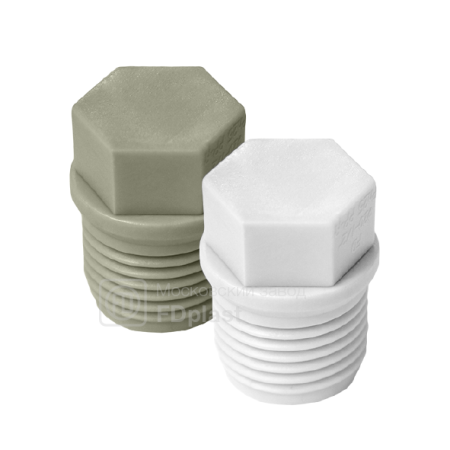 Полипропиленовая пробка с резьбой FDplast PN25 1/2'' серая